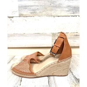 Vince Camuto Womens 9.5 Valissa Woven Espadrille Buckle Sandals Resort Tan Luxe